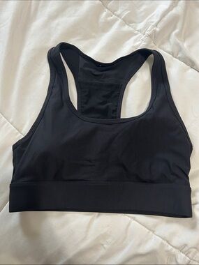 Fabletics Black Racerback Sports Bra with Removable Padding